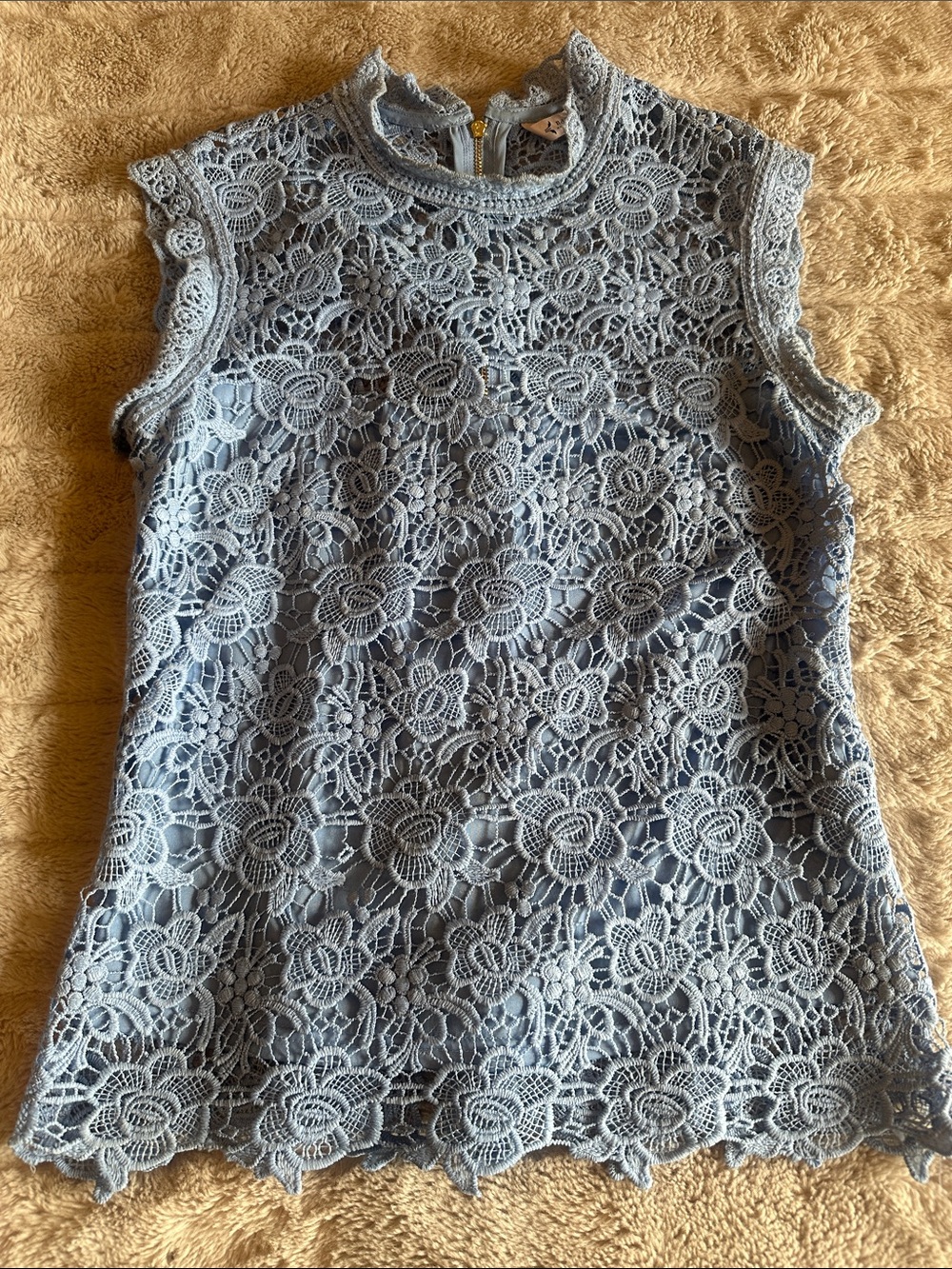 Nanette Lepore Dusty Blue Floral Lace Sleeveless Camisole